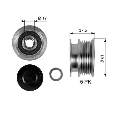Alternator Freewheel Clutch GATES OAP7108