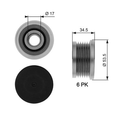 Alternator Freewheel Clutch GATES OAP7109