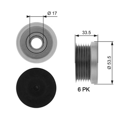 Alternator Freewheel Clutch GATES OAP7111