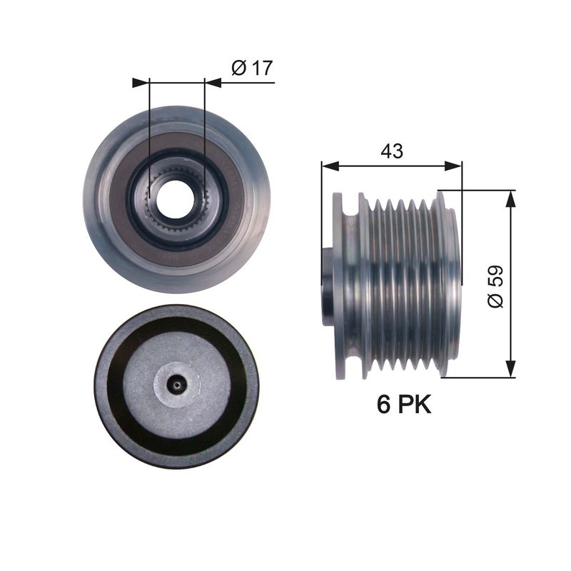 GATES OAP7112 Alternator Freewheel Clutch