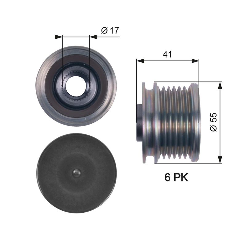 GATES OAP7115 Alternator Freewheel Clutch