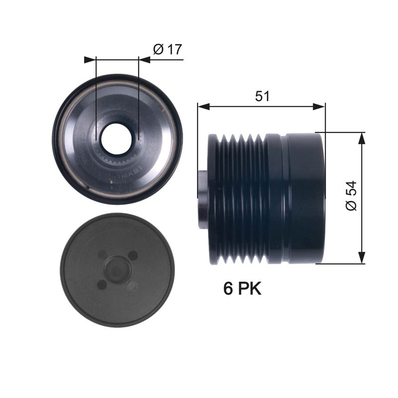 GATES OAP7118 Alternator Freewheel Clutch
