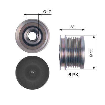Alternator Freewheel Clutch GATES OAP7124