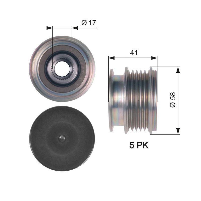 GATES OAP7126 Alternator Freewheel Clutch