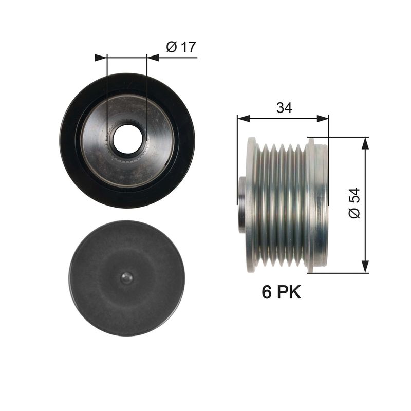 GATES OAP7135 Alternator Freewheel Clutch