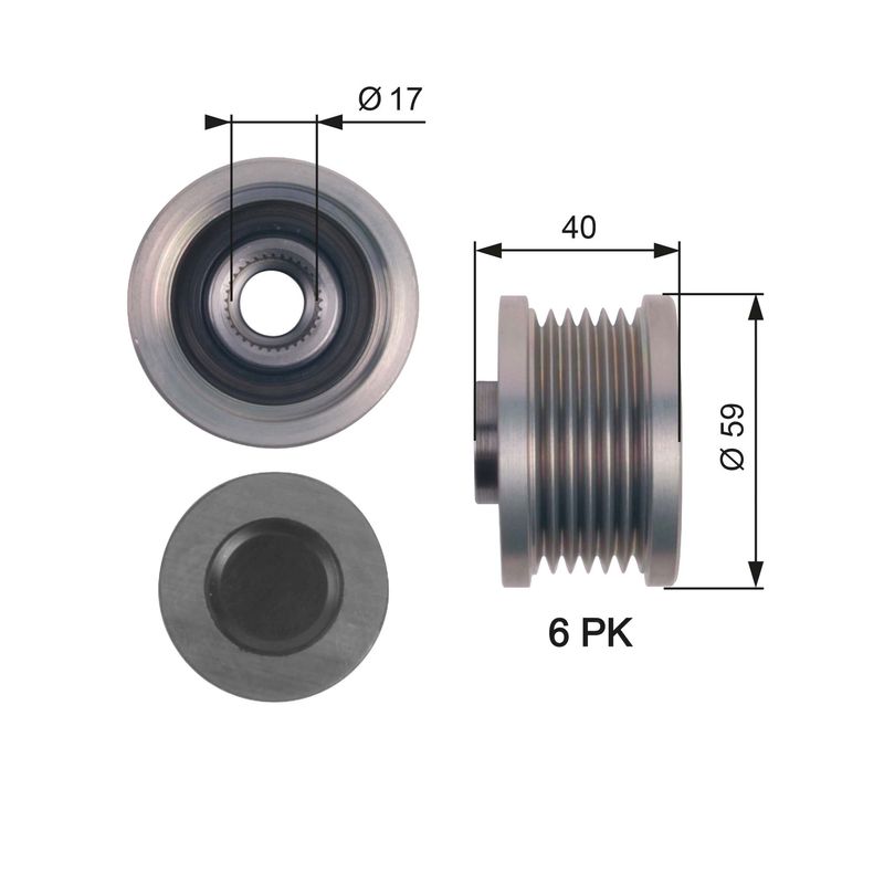 GATES OAP7144 Alternator Freewheel Clutch