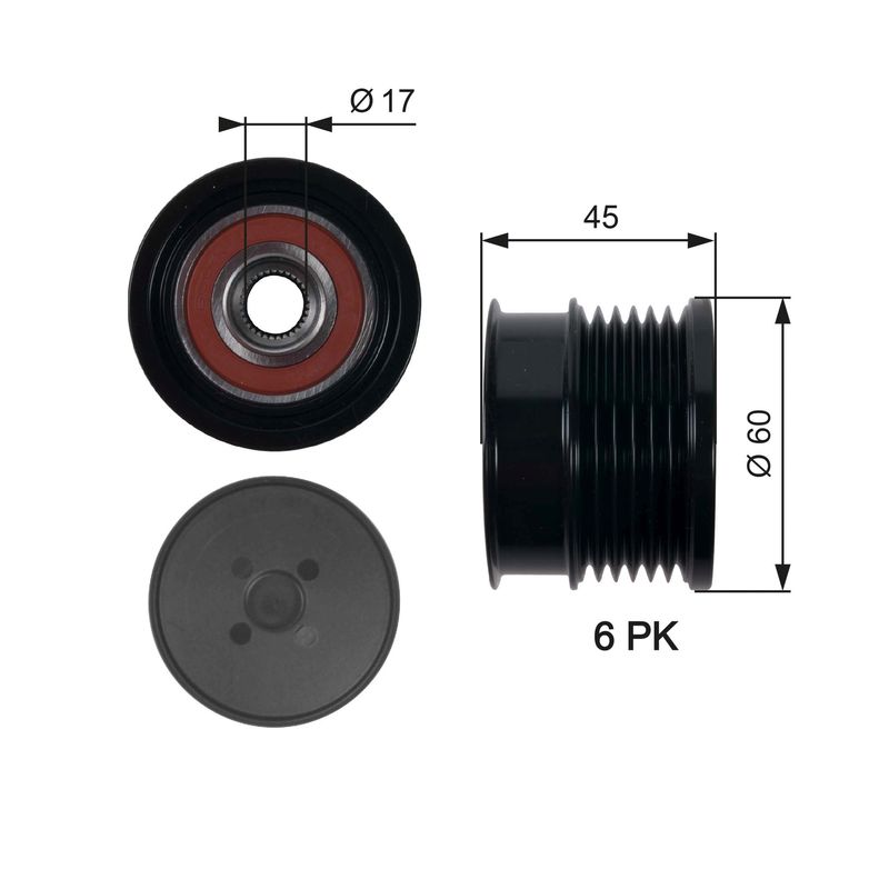 GATES OAP7156 Alternator Freewheel Clutch
