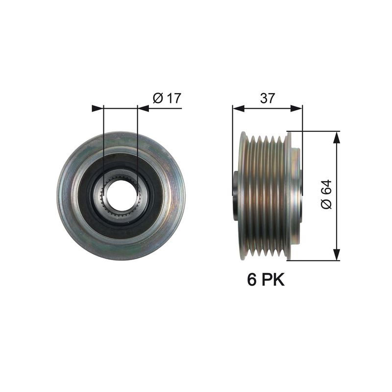 GATES OAP7160 Alternator Freewheel Clutch