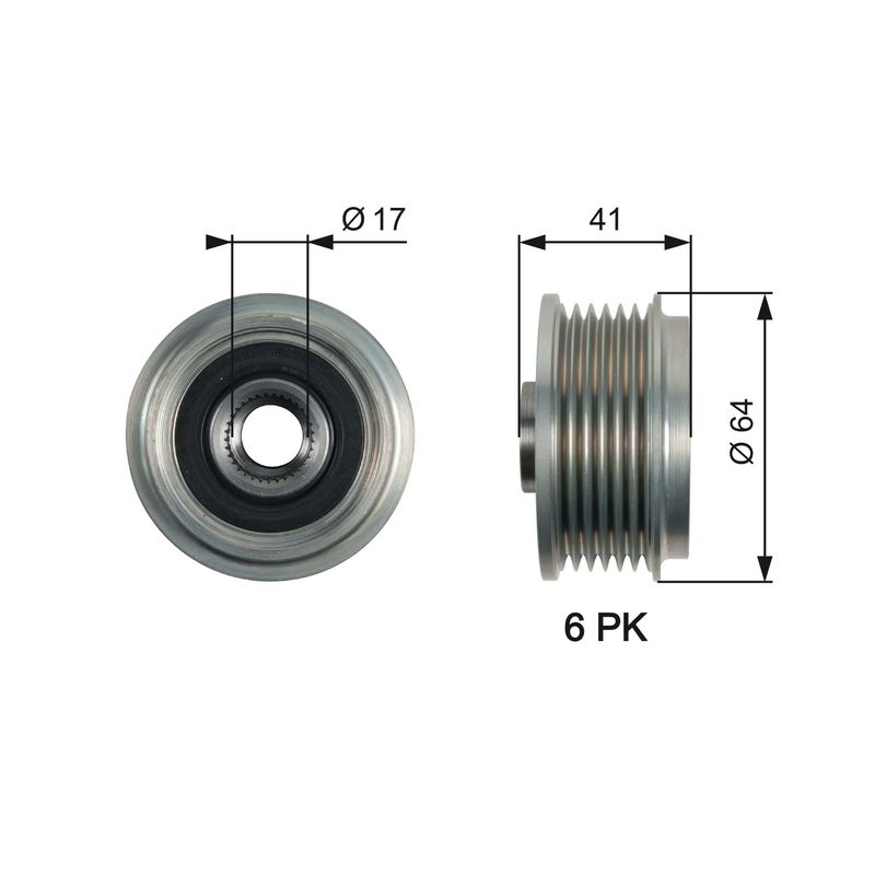 GATES OAP7161 Alternator Freewheel Clutch