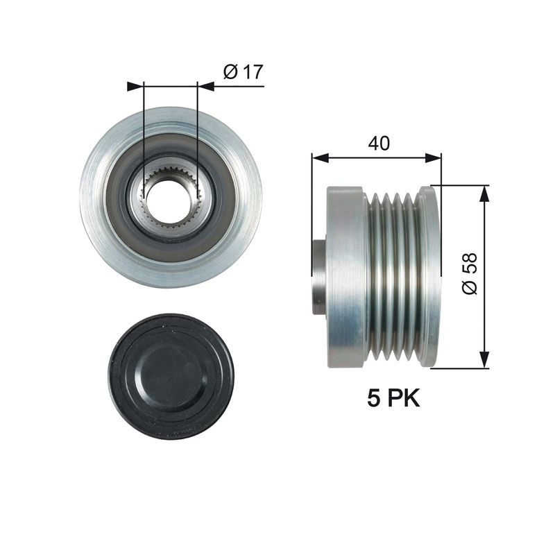 GATES OAP7163 Alternator Freewheel Clutch