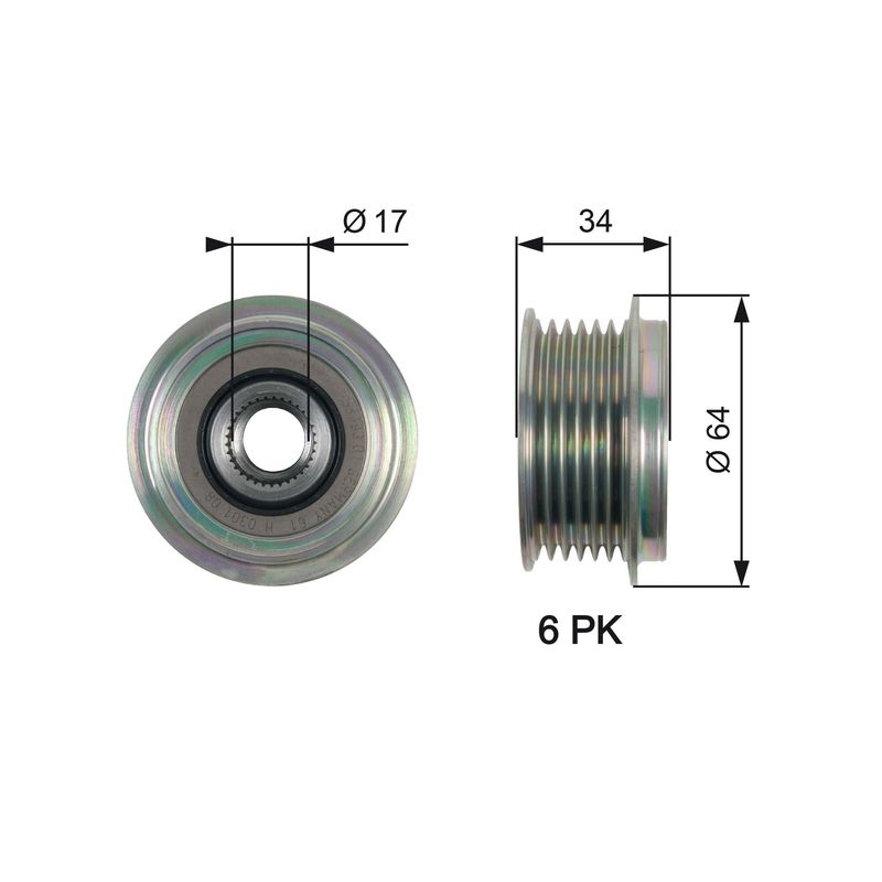GATES OAP7167 Alternator Freewheel Clutch