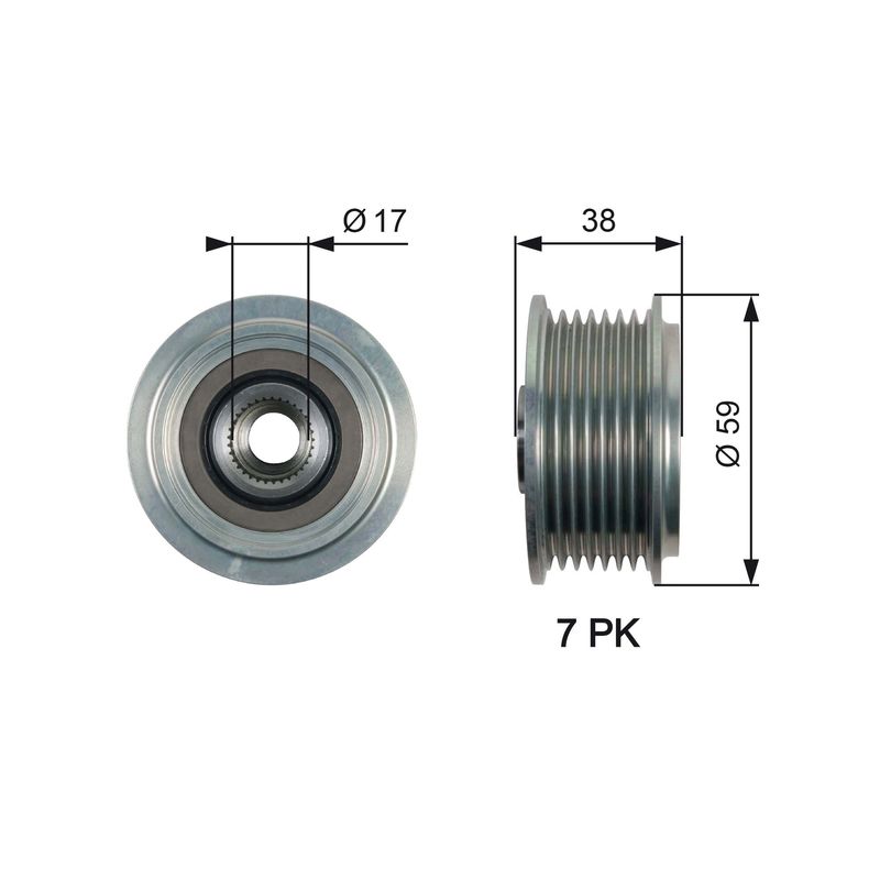 GATES OAP7169 Alternator Freewheel Clutch