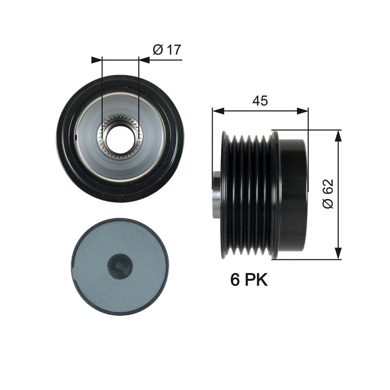 GATES OAP7180 Alternator Freewheel Clutch