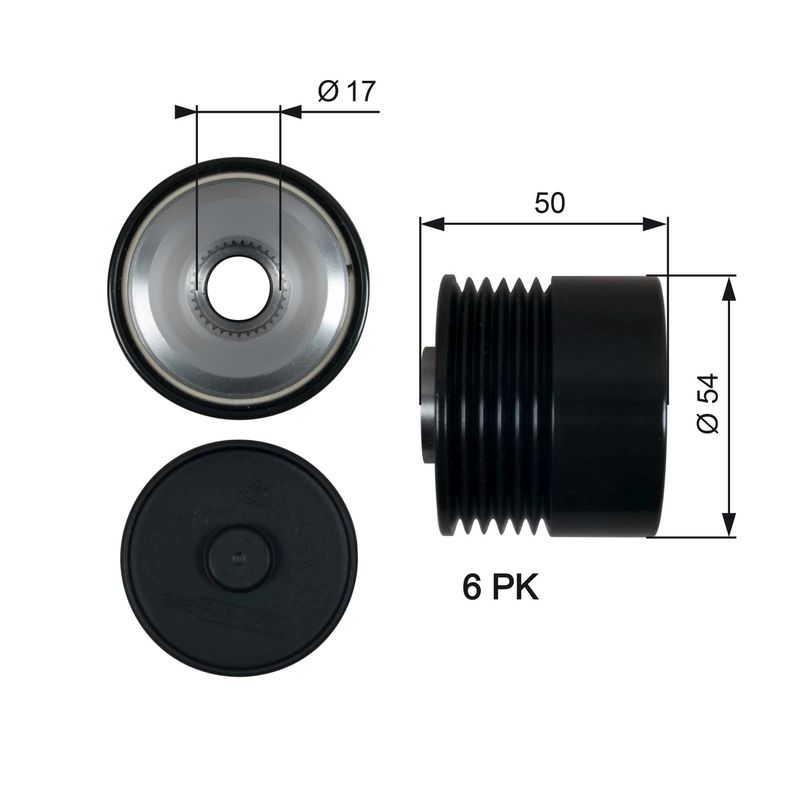 GATES OAP7188 Alternator Freewheel Clutch