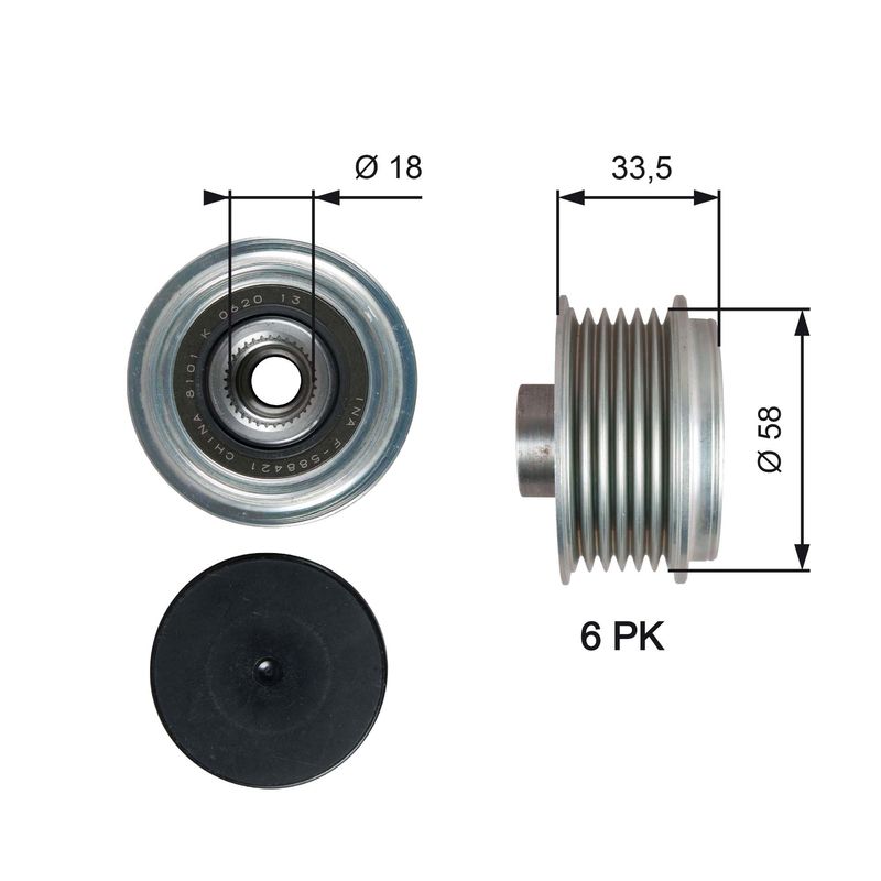 GATES OAP7210 Alternator Freewheel Clutch