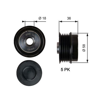 Alternator Freewheel Clutch GATES OAP7214