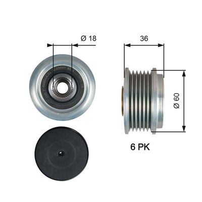 Alternator Freewheel Clutch GATES OAP7215