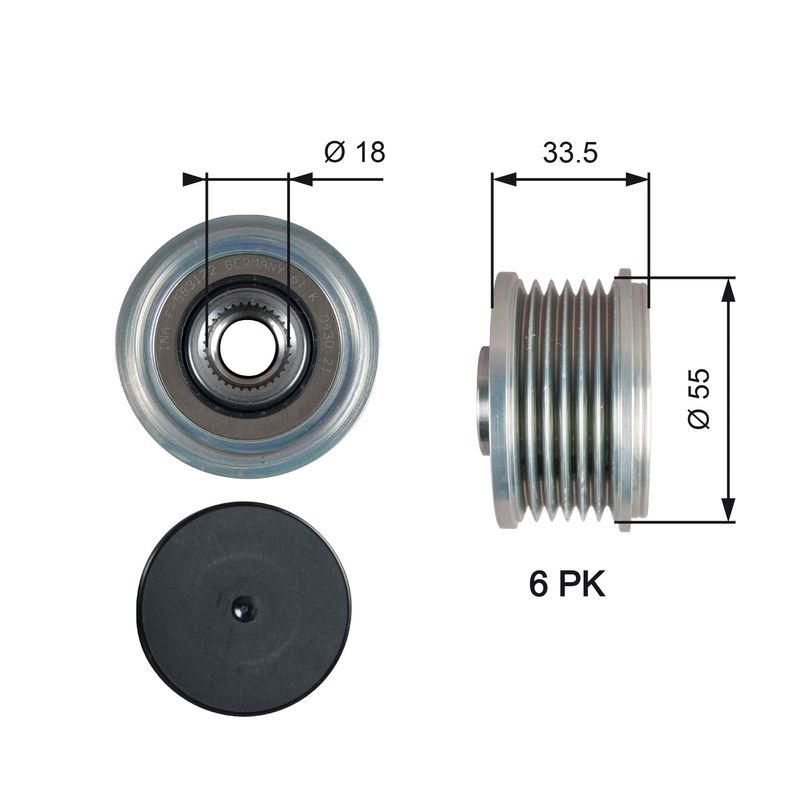 GATES OAP7216 Alternator Freewheel Clutch