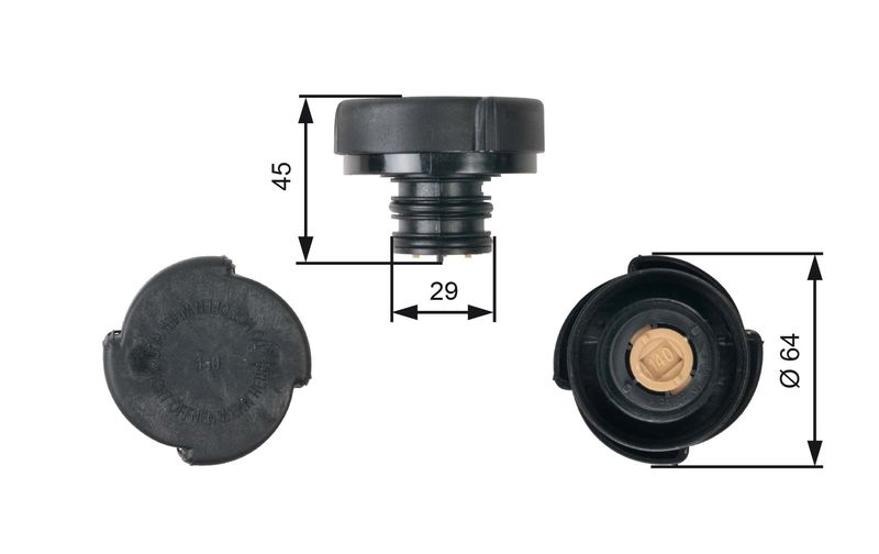 GATES RC207 Cap, coolant tank