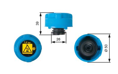 Cap, coolant tank GATES RC216