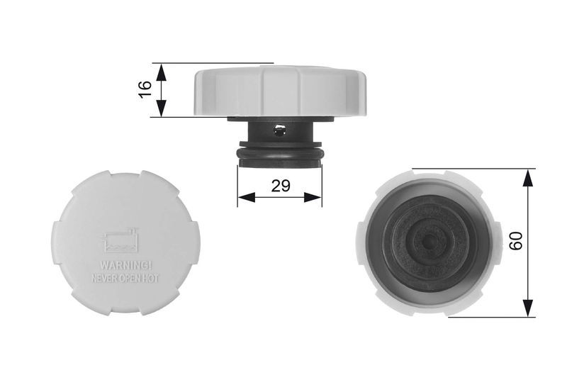 GATES RC231 Cap, coolant tank