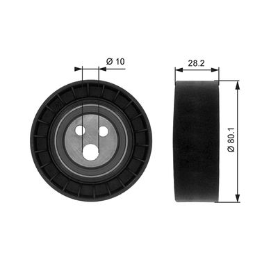 Deflection/Guide Pulley, V-ribbed belt GATES T36016