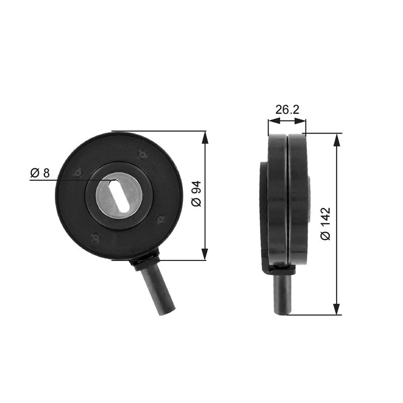 GATES T36022 Tensioner Pulley, V-ribbed belt