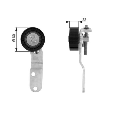 Deflection/Guide Pulley, V-ribbed belt GATES T36074