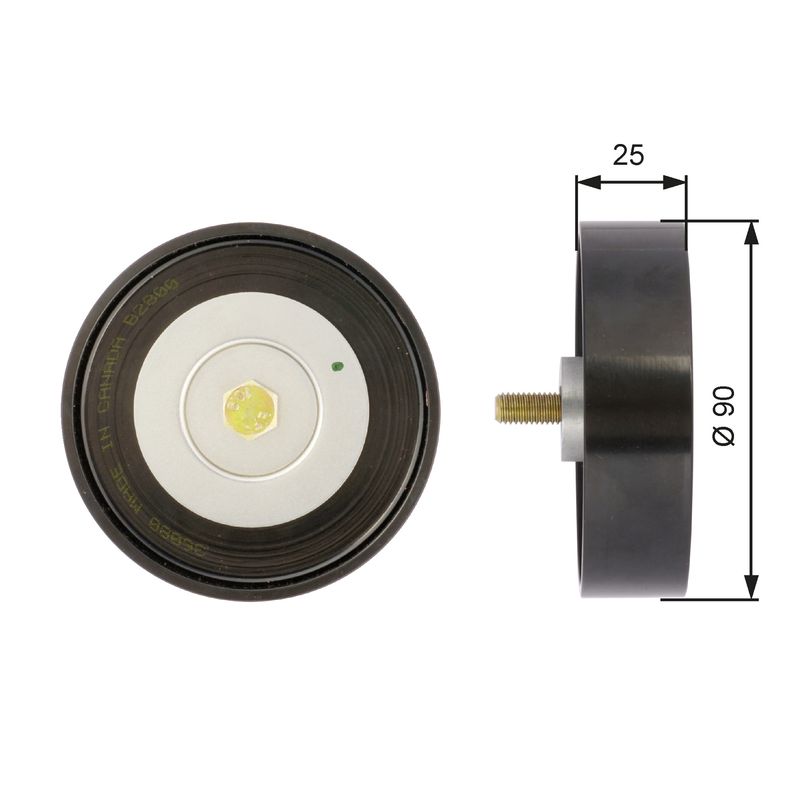 GATES T36080 Deflection/Guide Pulley, V-ribbed belt