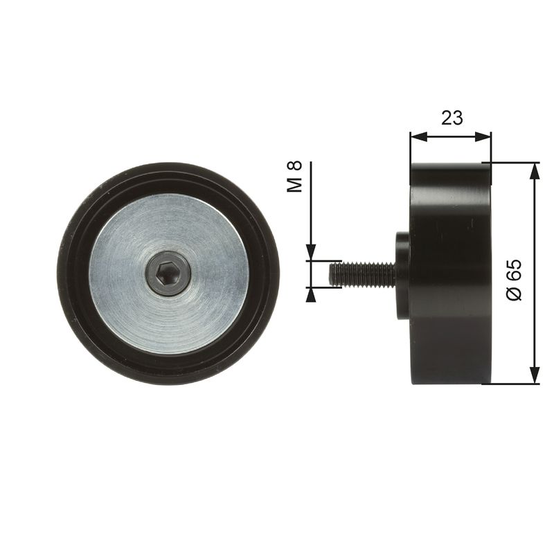 GATES T36082 Deflection/Guide Pulley, V-ribbed belt