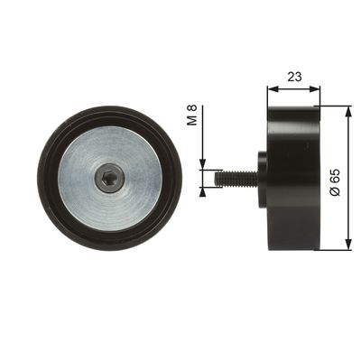 Deflection/Guide Pulley, V-ribbed belt GATES T36082