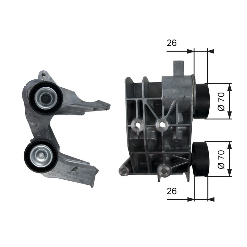 GATES T36107 Belt Tensioner, V-ribbed belt