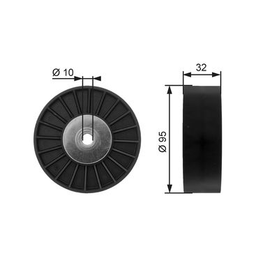 Deflection/Guide Pulley, V-ribbed belt GATES T36135