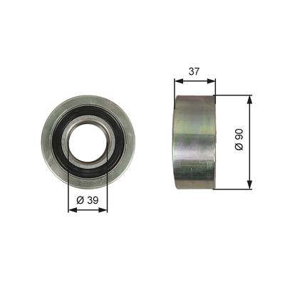 Deflection/Guide Pulley, V-ribbed belt GATES T36139