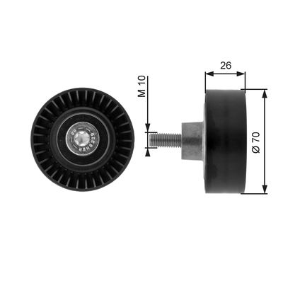 Deflection/Guide Pulley, V-ribbed belt GATES T36163