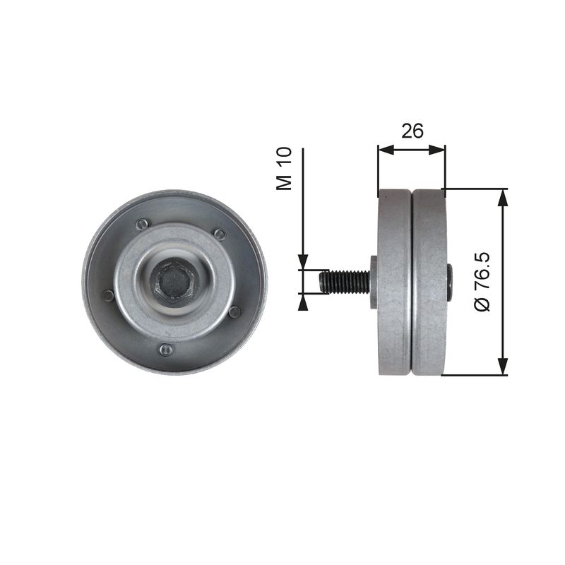 GATES T36182 Deflection/Guide Pulley, V-ribbed belt