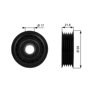 Deflection/Guide Pulley, V-ribbed belt GATES T36189