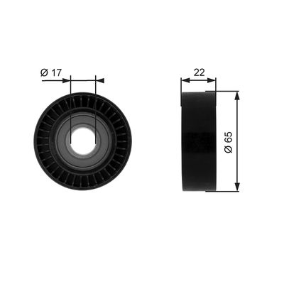 Deflection/Guide Pulley, V-ribbed belt GATES T36257