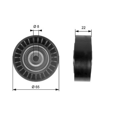 Deflection/Guide Pulley, V-ribbed belt GATES T36258
