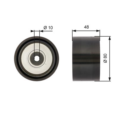 Deflection/Guide Pulley, V-ribbed belt GATES T36259