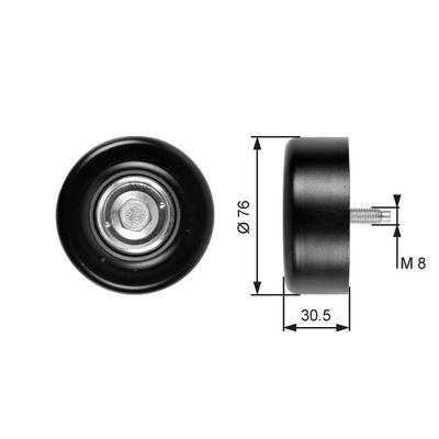 Deflection/Guide Pulley, V-ribbed belt GATES T36265