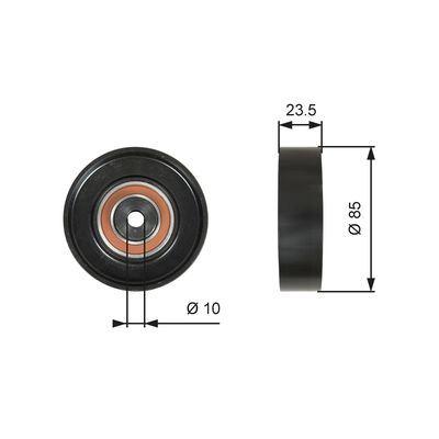 Deflection/Guide Pulley, V-ribbed belt GATES T36274