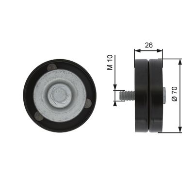 Deflection/Guide Pulley, V-ribbed belt GATES T36363