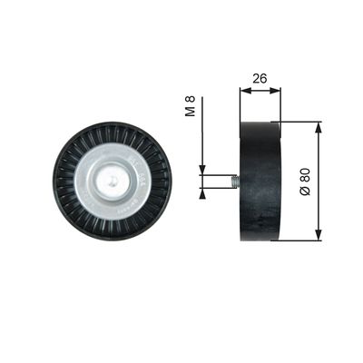 Deflection/Guide Pulley, V-ribbed belt GATES T36367