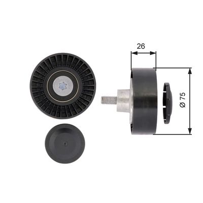 Deflection/Guide Pulley, V-ribbed belt GATES T36385