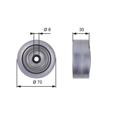 Deflection/Guide Pulley, V-ribbed belt GATES T36386