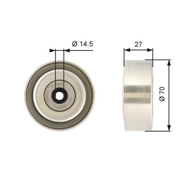 Deflection/Guide Pulley, V-ribbed belt GATES T36387