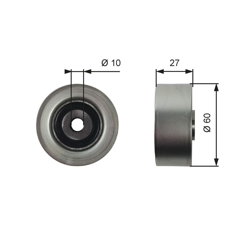 GATES T36392 Deflection/Guide Pulley, V-ribbed belt