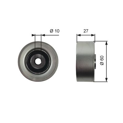 Deflection/Guide Pulley, V-ribbed belt GATES T36392
