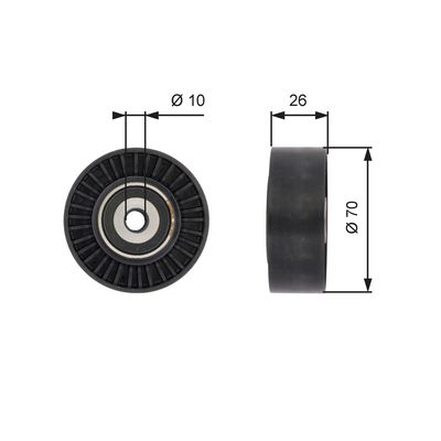 Deflection/Guide Pulley, V-ribbed belt GATES T36393